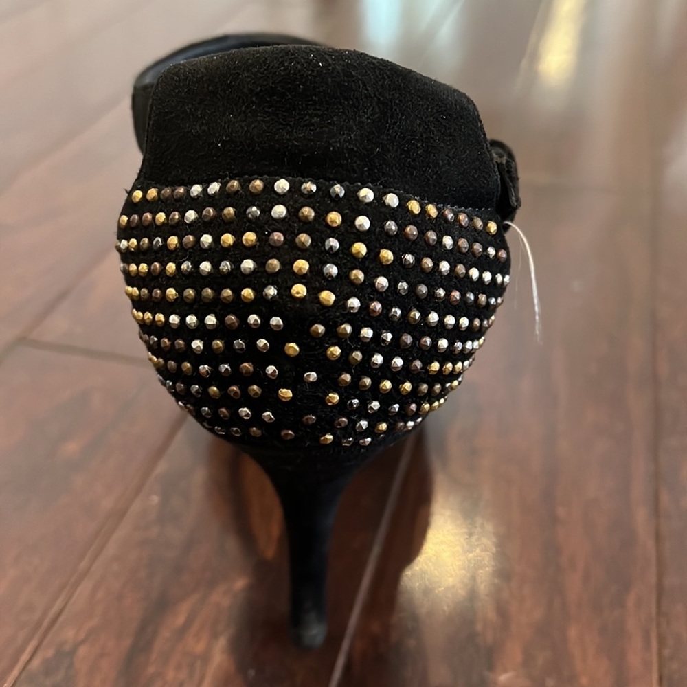YSL black suede and gold studded heels - Picture 3 of 8